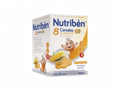 Nutribén 8 Cereales, Galletas Maria y Miel 600g